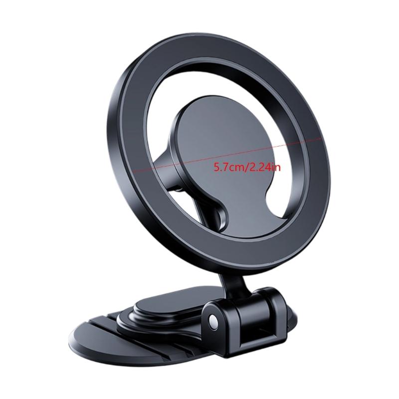 360 Degree Rotating Metal Car Phone Holder Foldable Magnetic Mount Space Saving Brackets for Secure Hands Easy Driving