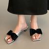 Fashion 2025 Summer New French Style Elegant Thin Heel Bowknot One Strap Sandals for Women Trendy Comfortable Outdoor High Heels Shoes