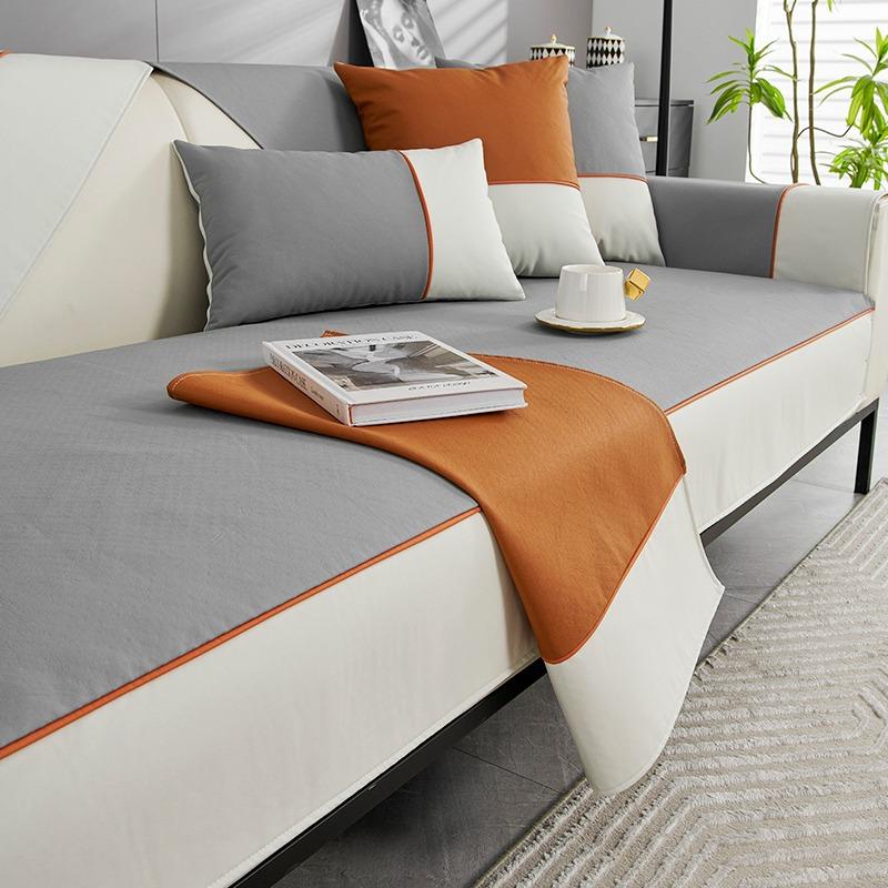 Biały Wodoodporny Pokrowiec na Sofę z Szerokim Brzegiem Odporny na Zadrapania przez Koty Uniwersalny Antypoślizgowy Nieprzywierający Ręcznik na Sofę Tkanina Technologiczna Salon