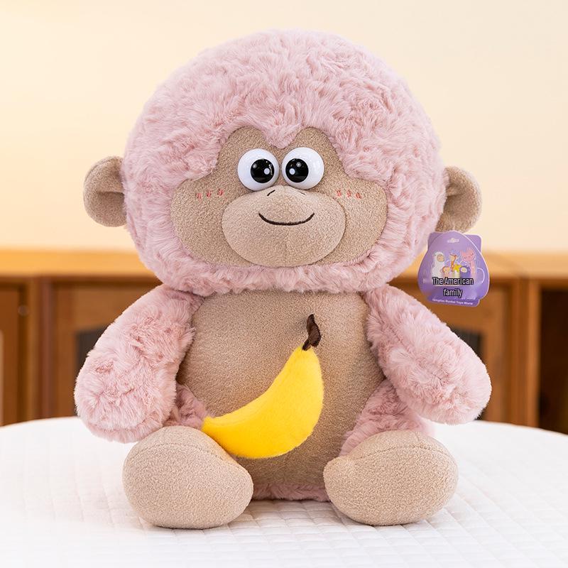 

Creative Banana Monkey Drawstring Plush Toy - Boy s Comfort Doll Birthday Gift 25cm (0.14kg) розовый