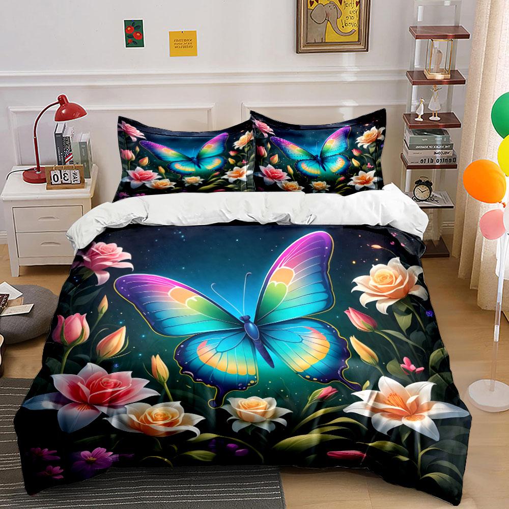 "Radiant butterfly garden dreams" Bedding sets Duvet covers Pillowcases(1* Duvet Cover 2* Pillowcases without duvet insert)