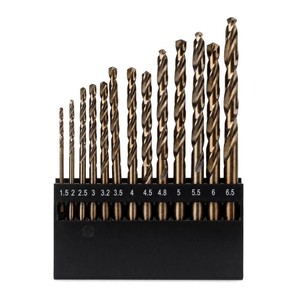 13pcs Straight Shank Twist Drill Bit Set High Speed Steel HSS Drilling Tool For Stainless Steel