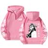 Unisex Bluza z Kapturem Anime Zapinana na Zamek Luźny Krój Długi Rękaw Bluza Jesienna Codzienna