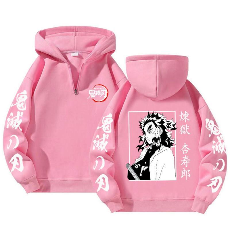 Unisex Bluza z Kapturem Anime Zapinana na Zamek Luźny Krój Długi Rękaw Bluza Jesienna Codzienna