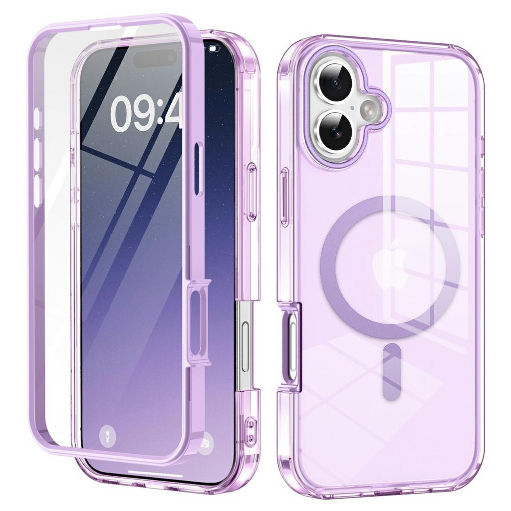 For iPhone 17 Case Compatible with MagSafe PC+TPU Clear Phone Cover with PET Screen Film