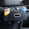 Multifunctional Car Back Seat Storage Organizer Scratch-Resistant Tissue Box With 2 Cup Holders Universal Stowing Space Tidying
