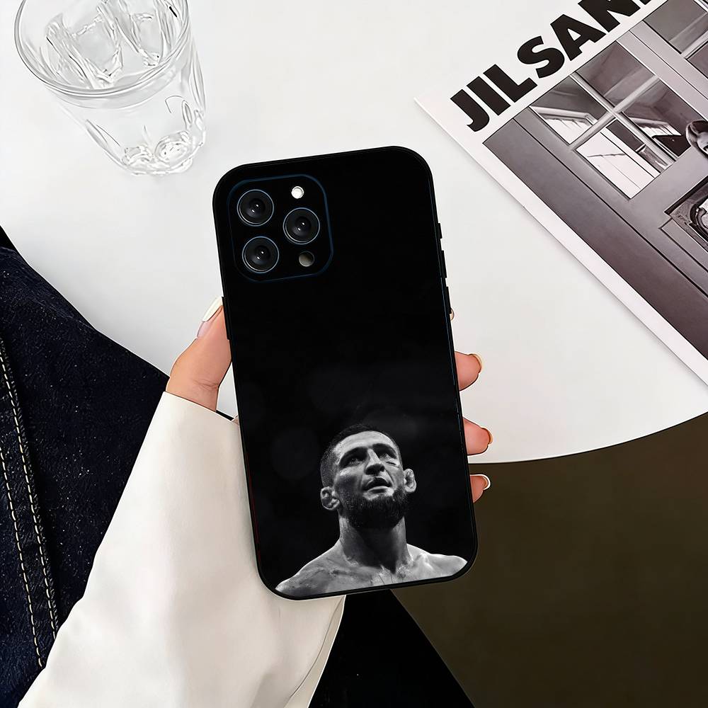 The Eagle K-Khamzat Chimaev Phone Case For iPhone 17,16,15,14,13,12,11 Plus,Pro Max,XS,Soft Silicone Black Cover