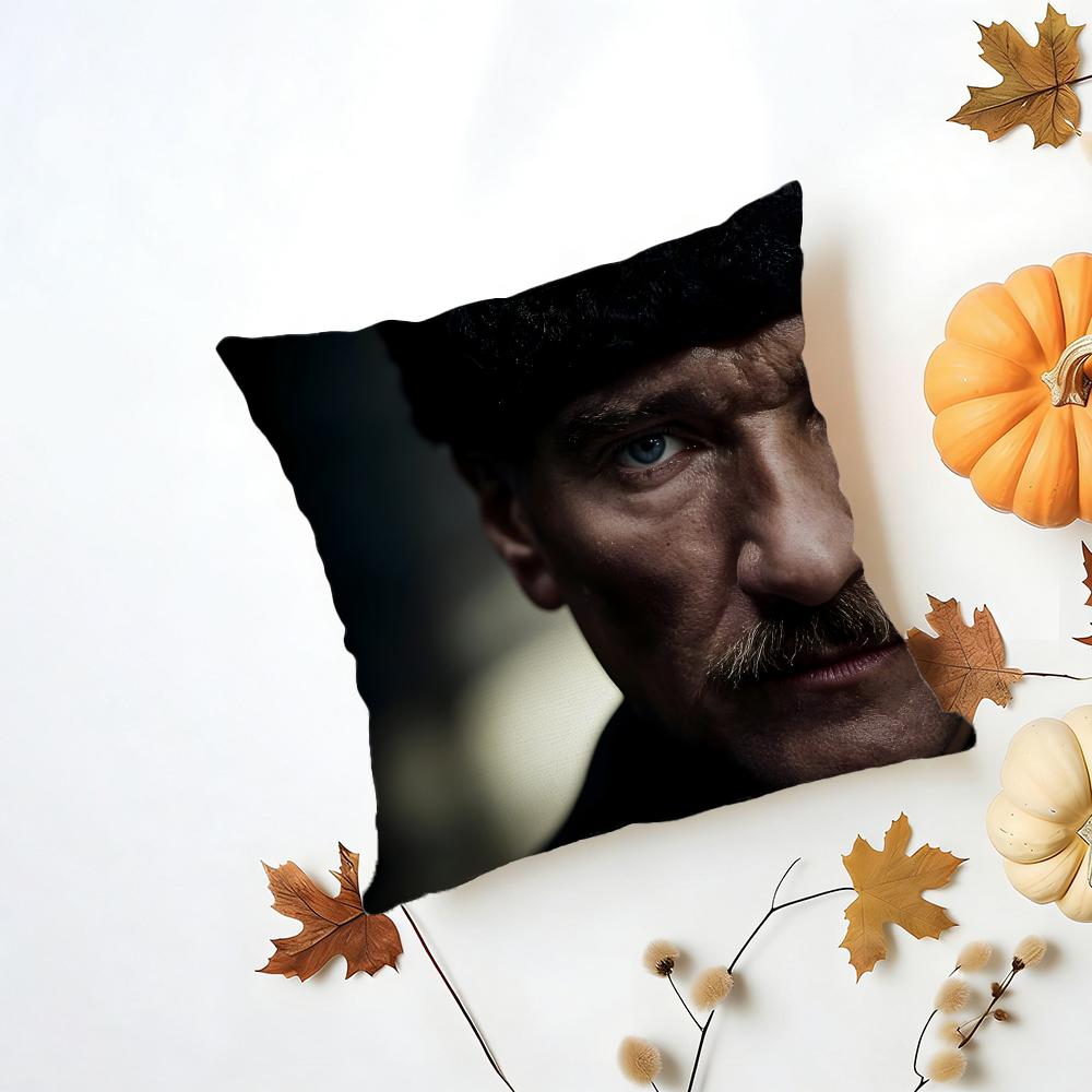 Historical Patriotic M-Mustafa Kemal A-Ataturk Cushion Cover Washable Linen Pillowcase Soft For Daily Sofa Bed Home Room Decor