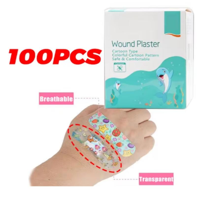 

100Pcs Kids Bandages Bulk Kids Cute Cartoon Bandages Flexible Adhesive Strips Medical Waterproof Breathable for Children