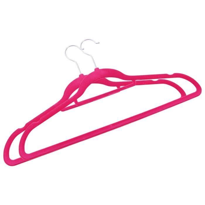 Cintres antidérapants - vidaXL - 100 pcs - Rose - Velours - Plastique ABC