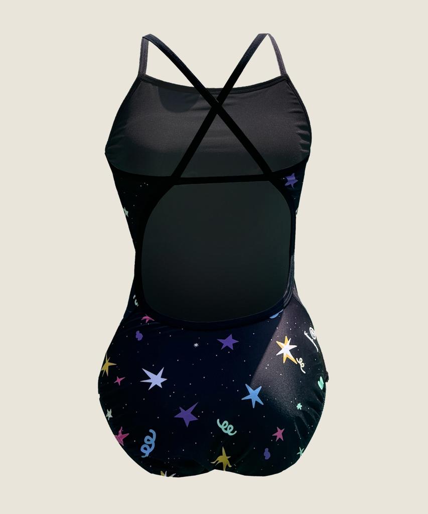 Beulluaenbeli Sponge One-Piece Swimsuit Shooting Star (Black)