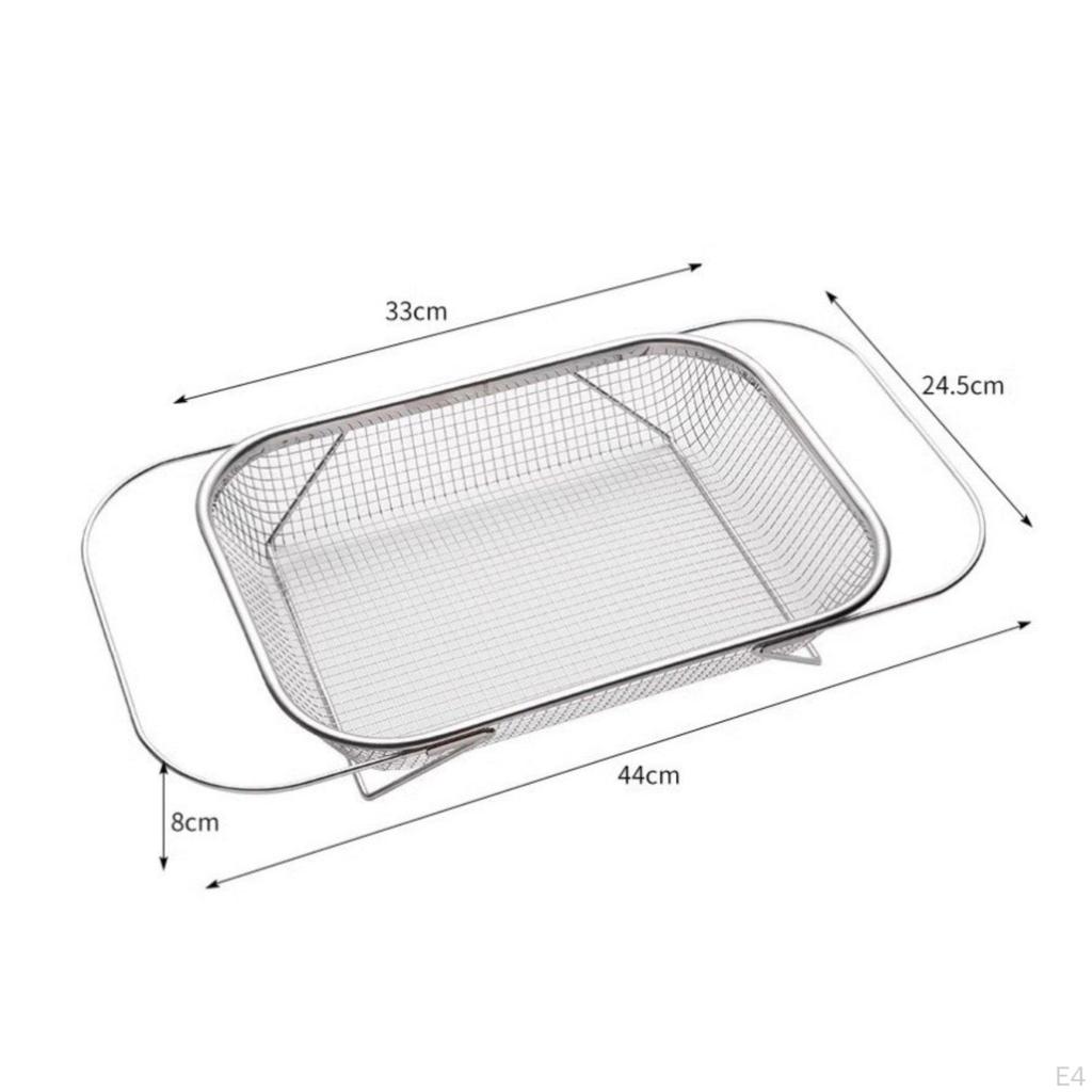 Vegetable Washing Basket MultiFunctional Stainless Steel Sink Strainer Space Saving