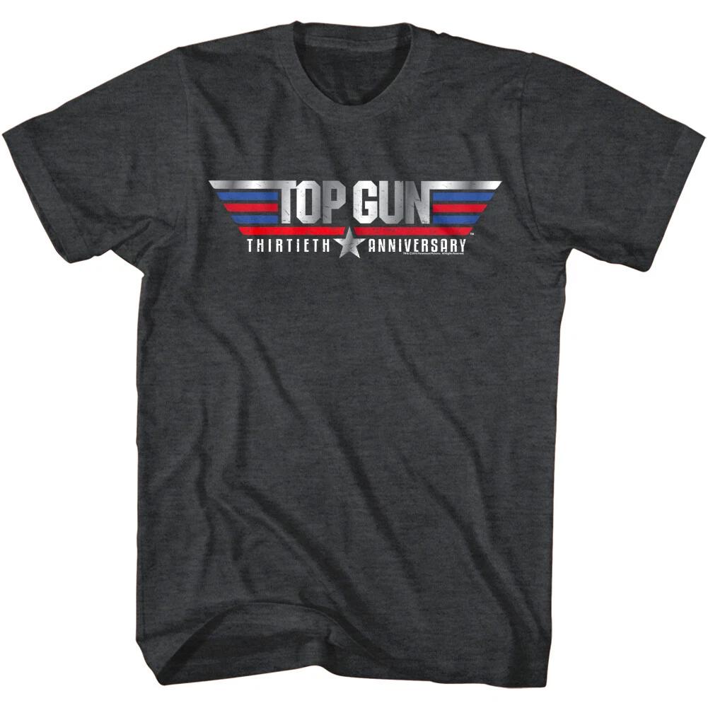 Top Gun 30th Anniversary Men s T Shirt Metallic Movie Logo Maverick Goose Cruise XL