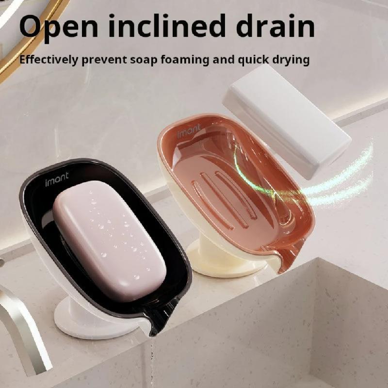 Super Suction Cup Soap Dish with Drain Water For Bathroom Soap Holder Kithcen Sponge Holder Soap Container Bathroom Supplies2025