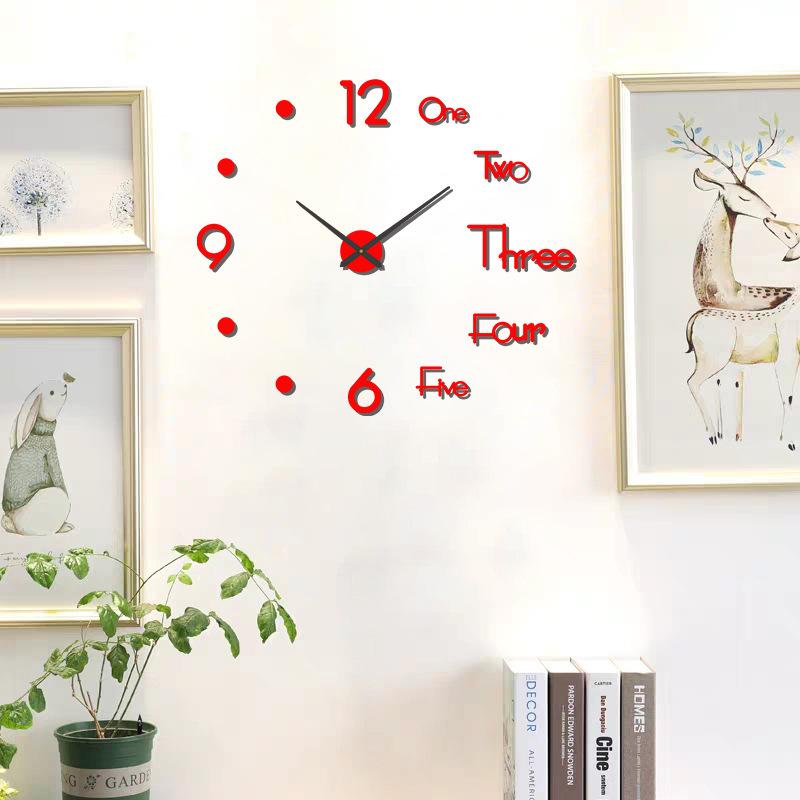 Nordic Creative and Personalized Diy Clock, Living Room Background Wall Clock, No Need for Drilling, Silent Clock, Bedroom Wall Clock