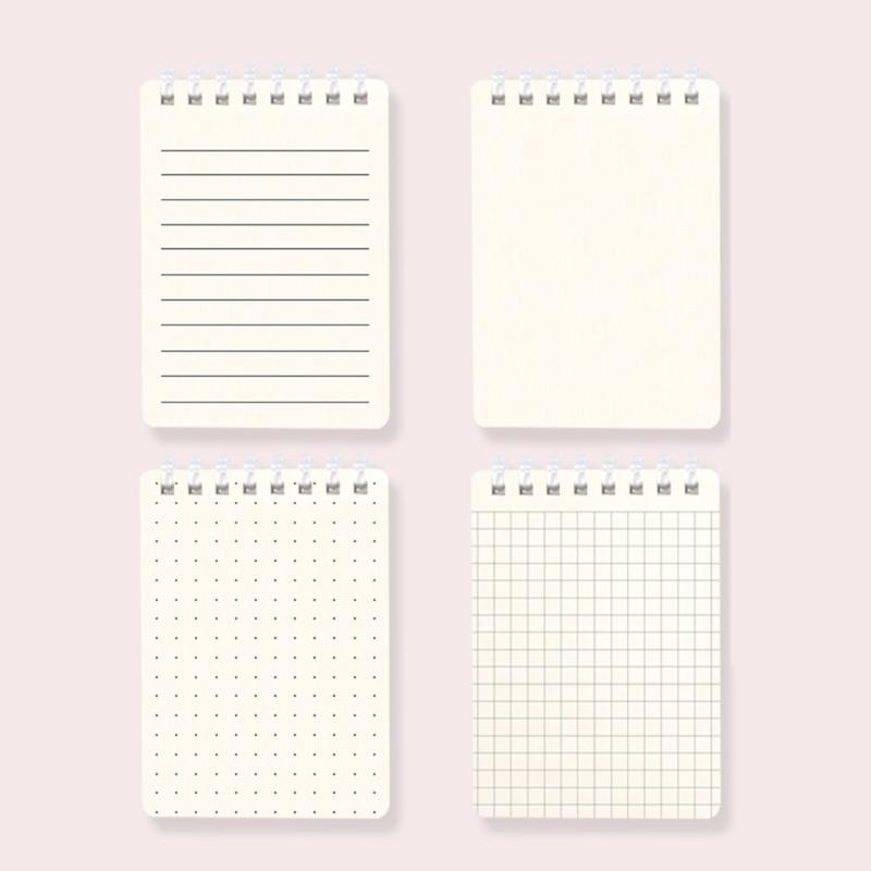 Pocket Size Notebook 128 Pages Soft Coil Binding Notebook Lined/Dotted/Gridded/Unruled for Daily Writing Note Taking