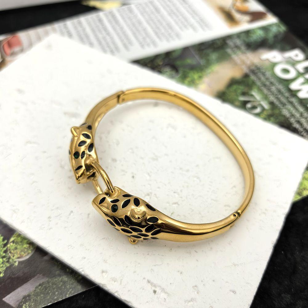 New High-end Cast Bracelet Leopard Head Versatile Fashionable Bracelet for Women