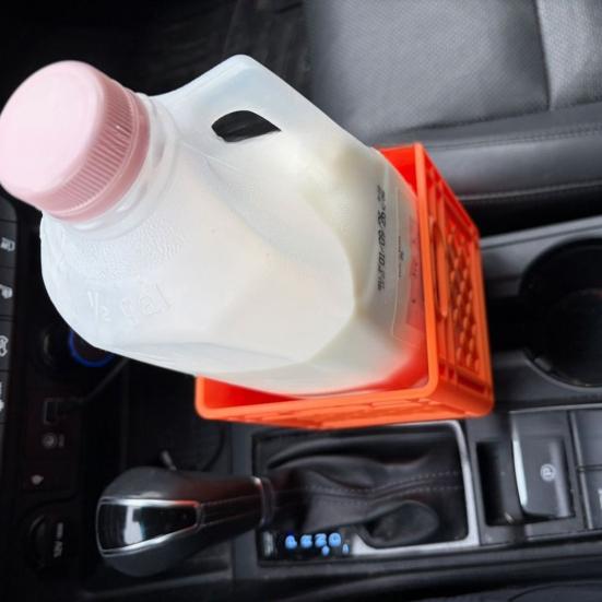 Square Cup Holder Expander for Car, Milk Crate Cup Holder, Anti-Slip Large Drink Stabilizer, Universal Vehicle Spill Proof Organizer for Truck SUV