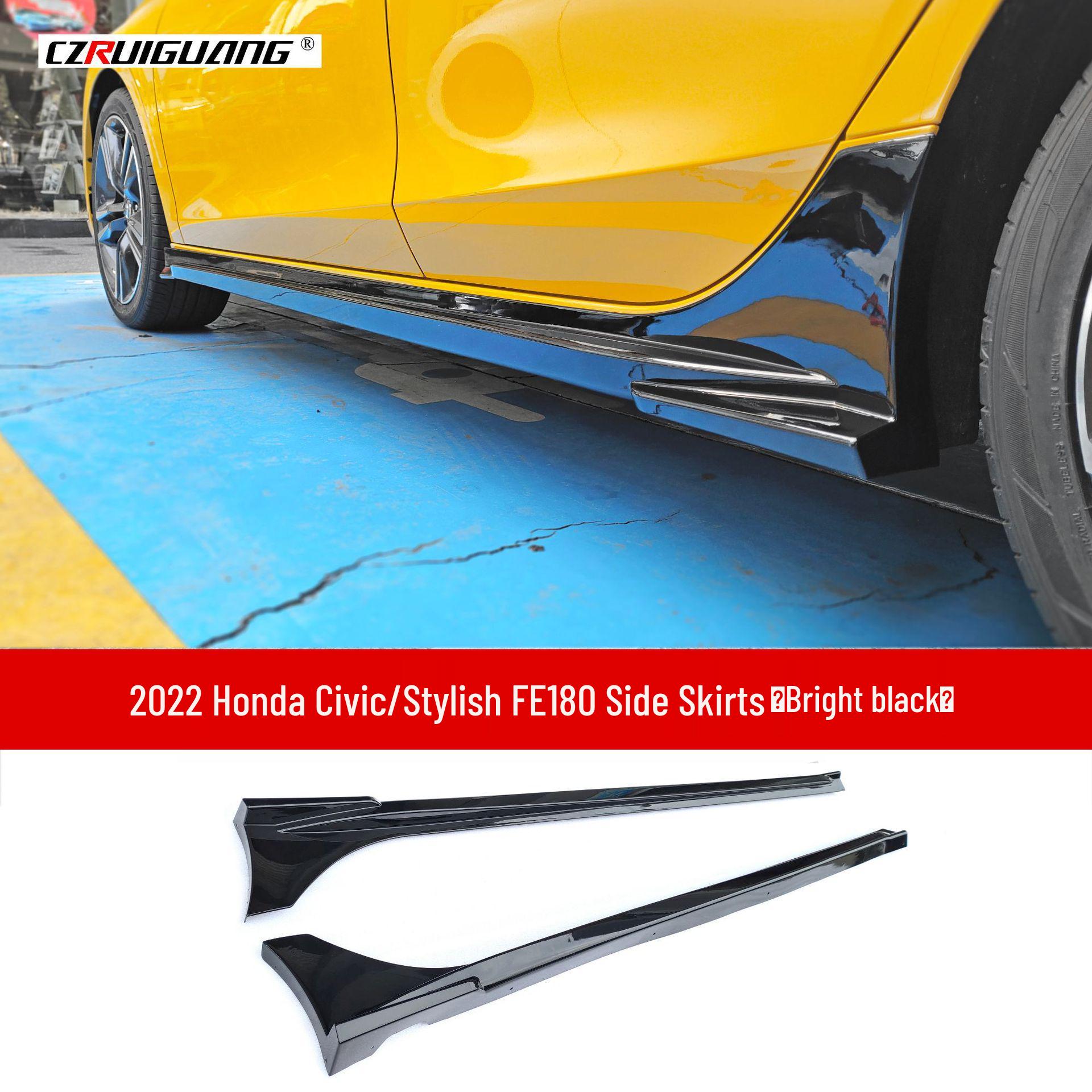 Обвес кузова Civic Type R FE180 2022 года: Модифицированные боковые юбки, задний спойлер, диффузор, боковые воздухозаборники, передний сплиттер