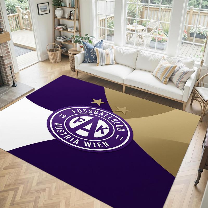 Austria Wien FC Design Crystal Velvet Carpet Cozy Non?Slip Printed Rug For Bedroom Living Room Entrance