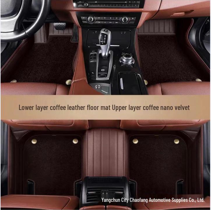 Genuine Leather Car Floor Mats - Universal Fit for Various Models, Available for Dropshipping.