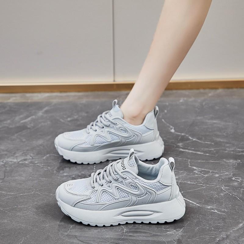 Forrest Gump Shoes Women's 2025 New Spring and Autumn Mesh Lightweight Sports Dad Shoes Soft Sole White Shoes Shock Absorption Running Travel