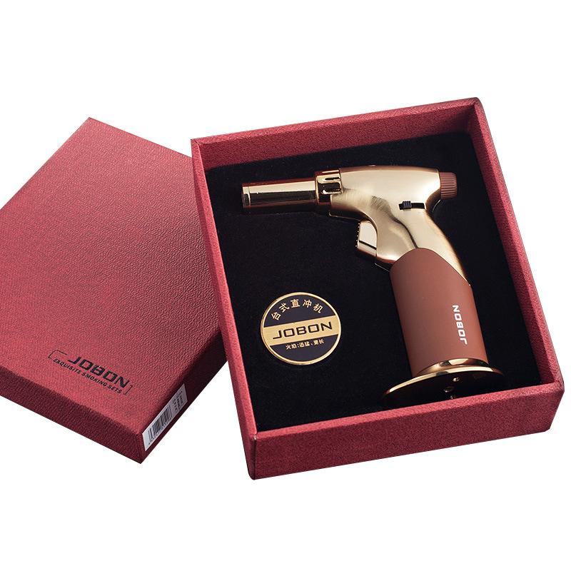 High Quality Metal Windproof Direct-draft Cigar Lighter with Adjustable Size for Men's Small Gifts Cigarette Accessories