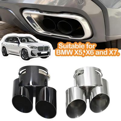 Kompatibilní s BMW X5, X6, X7 G05-G07 Čtyřnásobné koncovky výfuku, Dvojitý vnitřní vývod, Dodatečný díl koncovky.