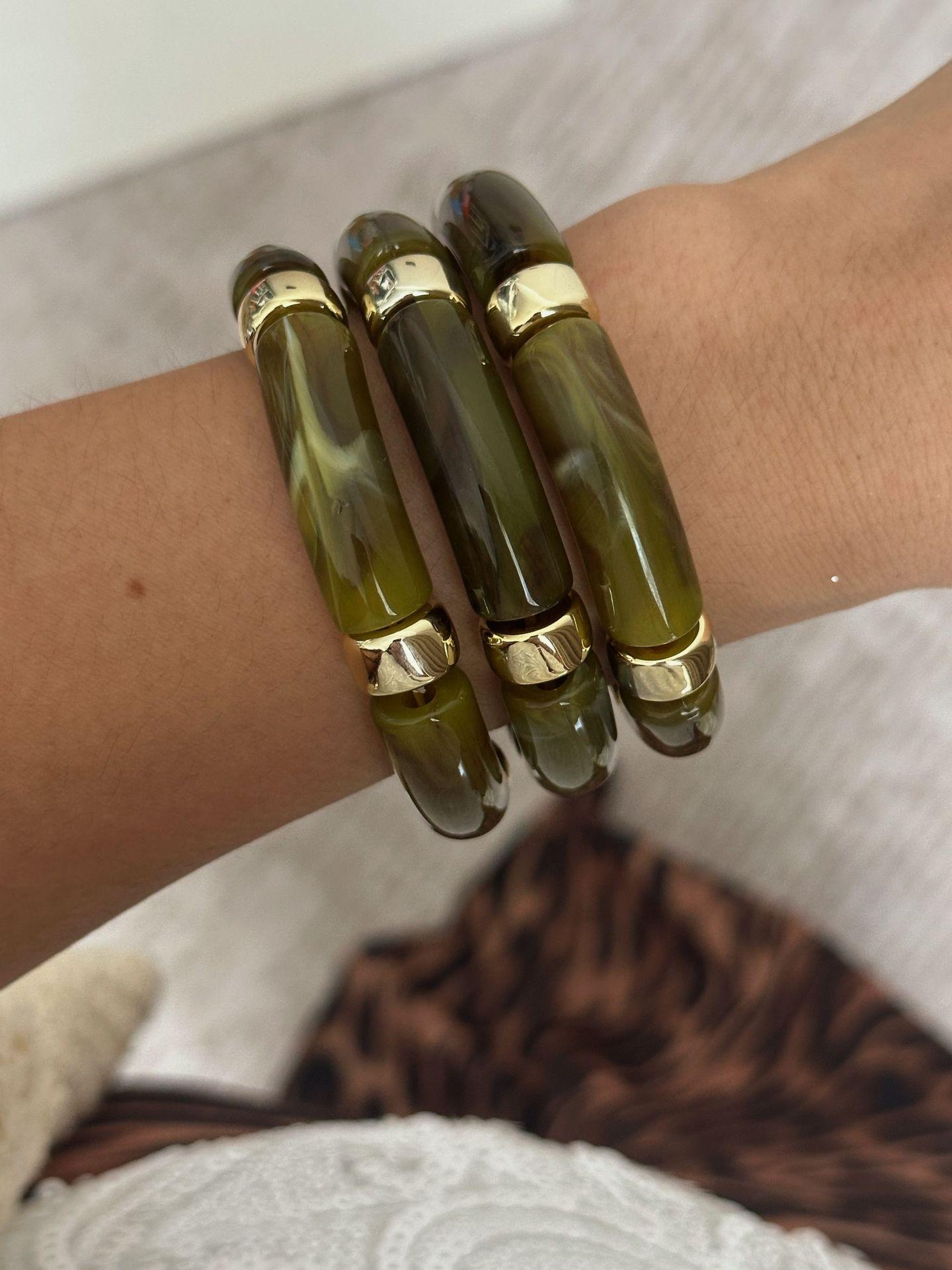 

Simple Temperament Versatile Personality Trend Retro Fashion Multi-layer Stacked Bamboo Bracelet Set