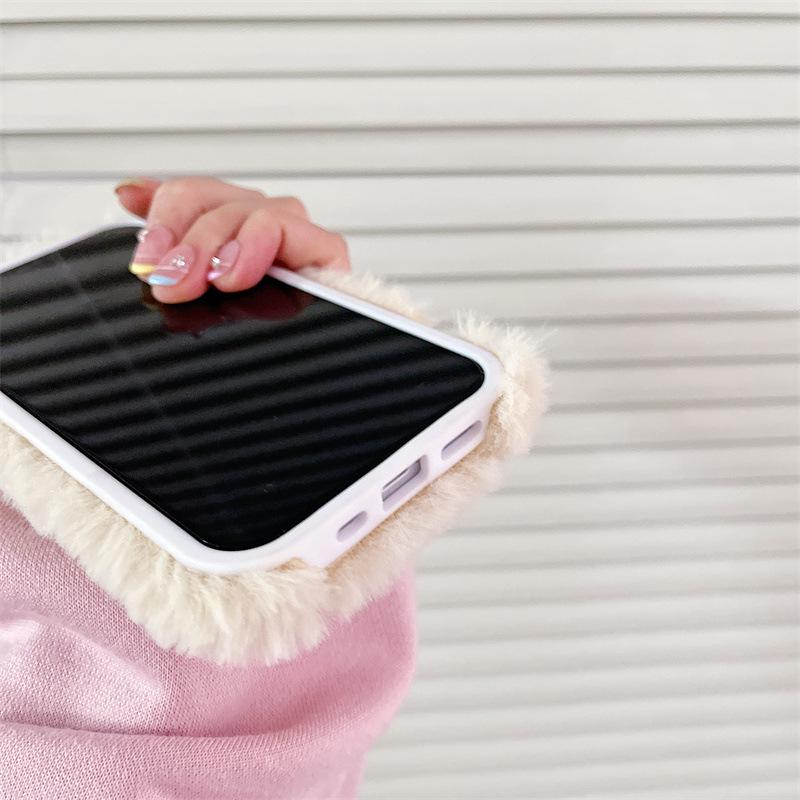 Husă pentru telefon din pluș Duck Cartoon pentru Apple 13 Promax - Husă din silicon anti-cădere, design all-inclusive, drăguță și elegantă pentru modelele XS și 8P.