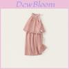 Girl Summer Sleeveless Qipao Top And Wide Leg Pants Set For Ages 3 To 8