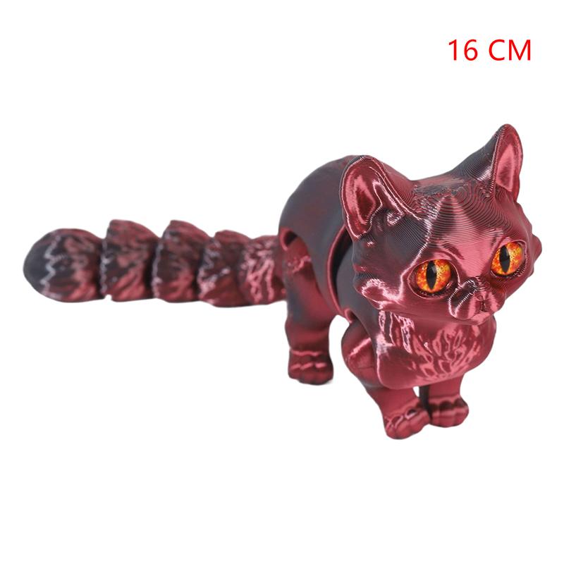 3D Printed Articulated Cute Cats Home Room Car Decorations Desktop Decorations Cartoon Simulated Cats Model Ornament Gifts