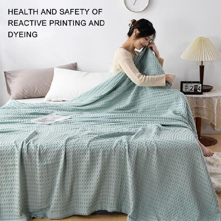 Breathable Waffles Cotton Throw, Soft and Light, Cooling Cotton Waffles for Summer Nights,150x200cm,Cool Blanket