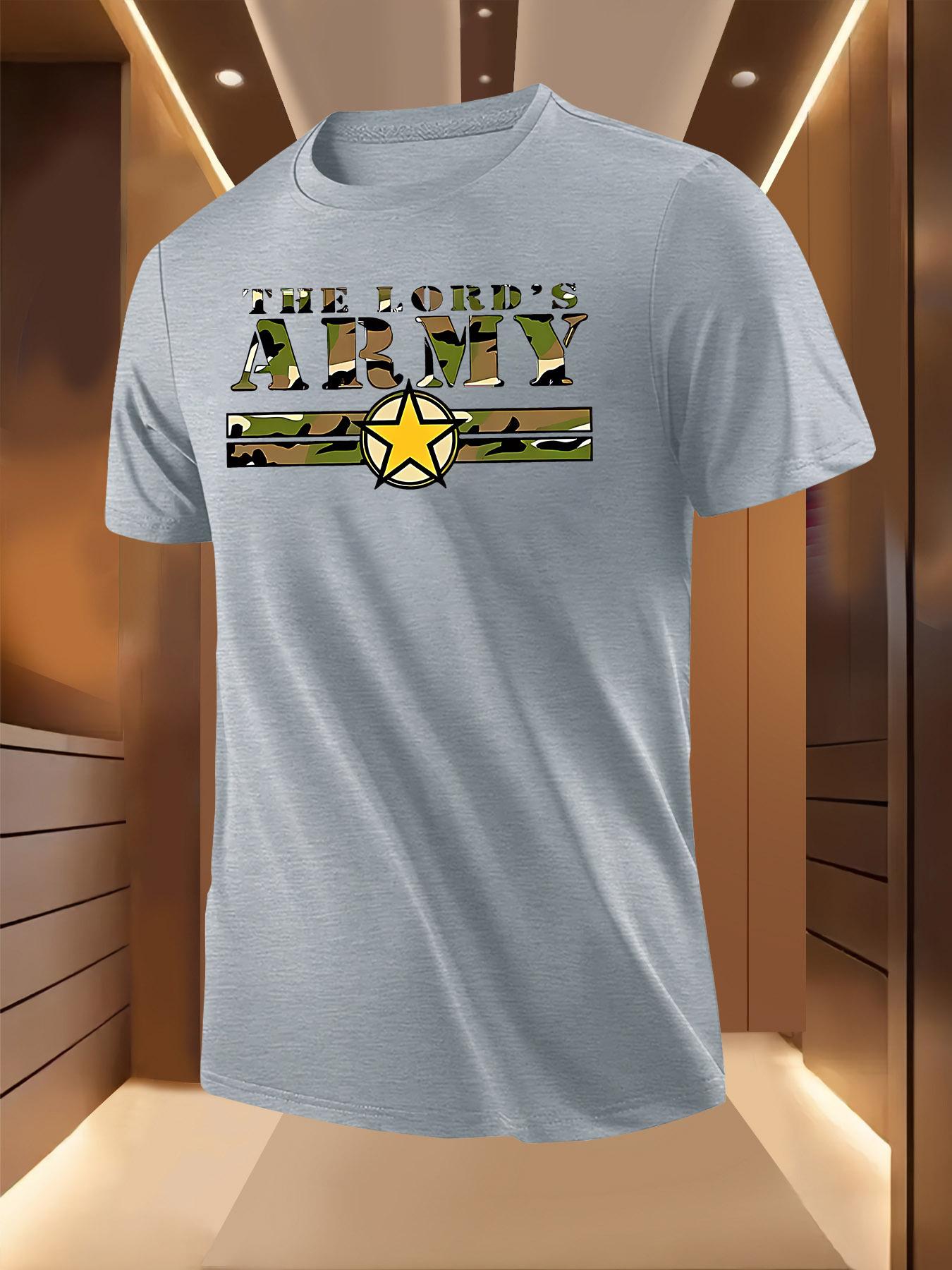 Camo Army Badge Print Tshirt - Breathable Lightweight Pol... XXL
