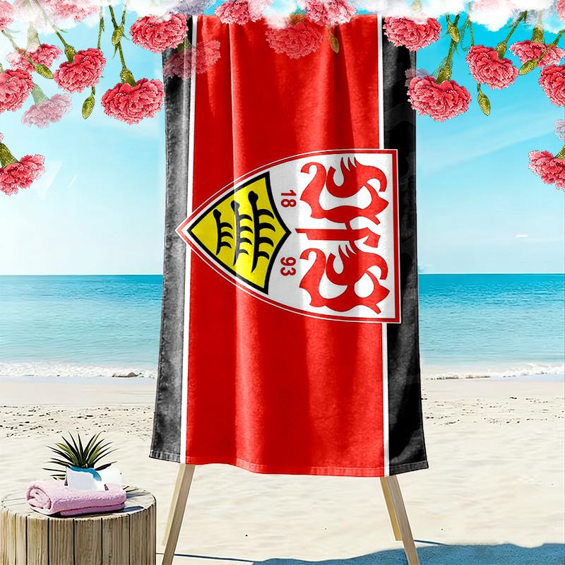 Asciugamano da Spiaggia con Stampa VfB Stuttgart, Asciugamano Grande Morbido Asciugatura Rapida per Spiaggia Campeggio Nuoto