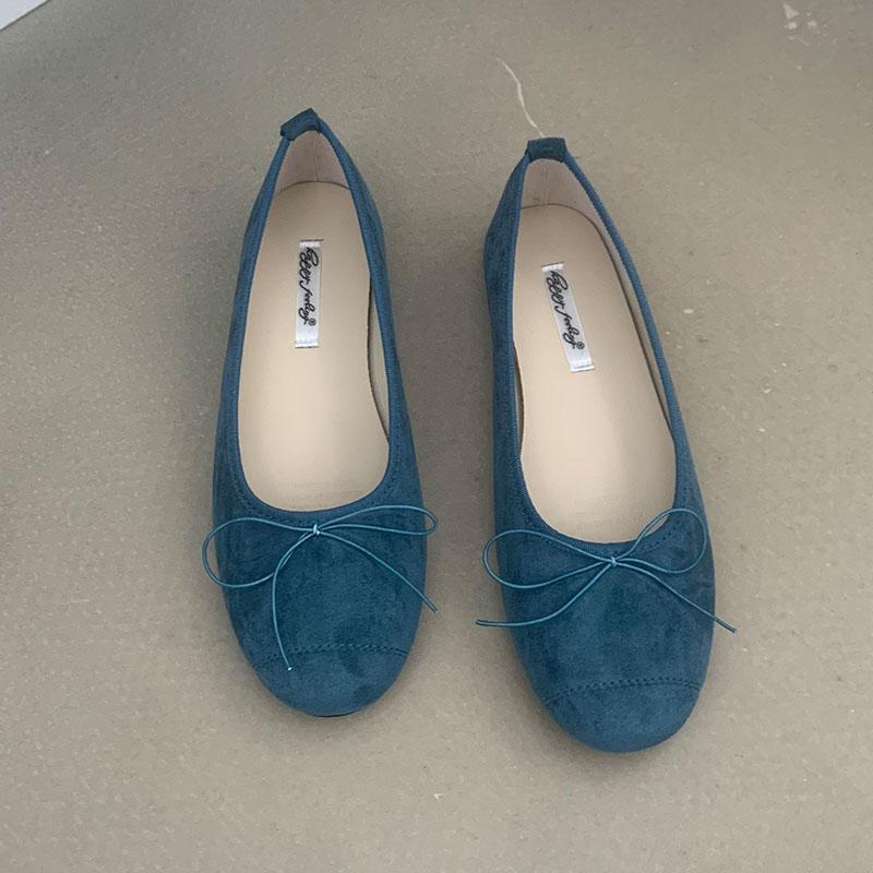 Mode Schuhe Runde Zehen Luxus Damen Ballerinas Tanzschuhe Damen Slipper Mode Schmetterlingsknoten Flache Damen Schuhe