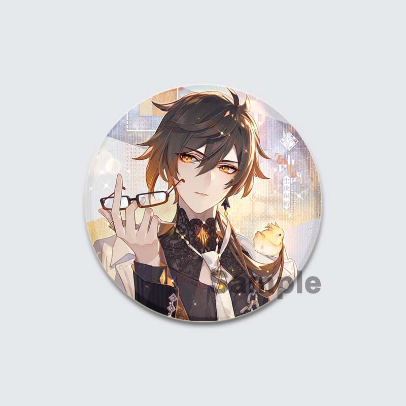 32/44/58 mm Genshin Impact-Abzeichen, Spiel Anime-Mädchen Hu Tao/Venti/Jean, Anstecknadel, 58 mm, runde Brosche für Rucksack, Kleidung, Zubehör, Schmuck, Geschenk