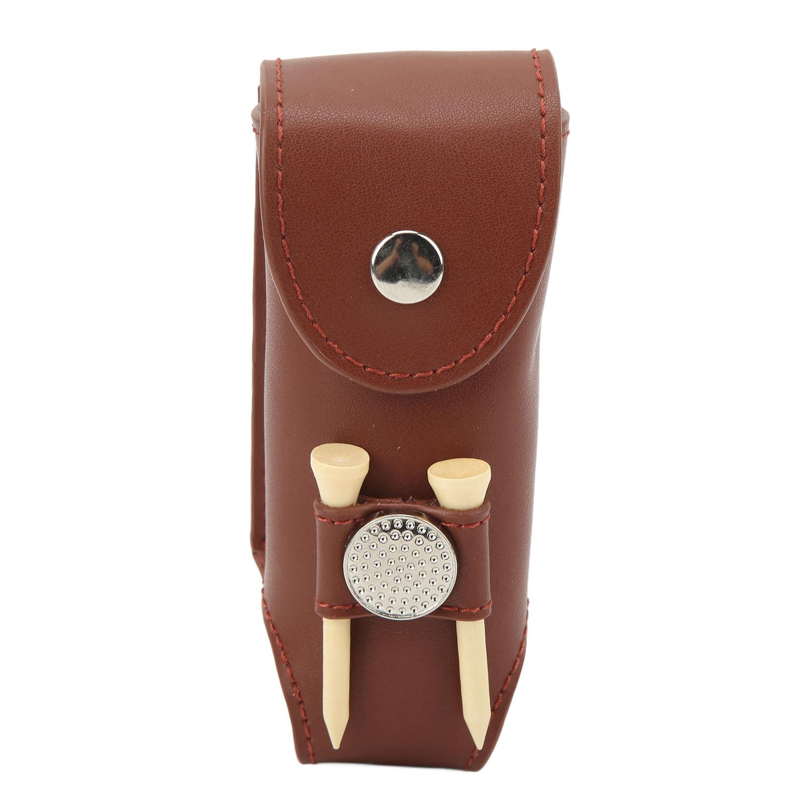

Ball Tee Pouch Leather Magnetic Buckle Design Portable Ball Holder for 3 Balls