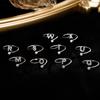 Fashion 925 Silver 26 Letter Ring Sparkling Diamond Zircon Open Ring Index Finger Your Ring Birthday Party Jewelry