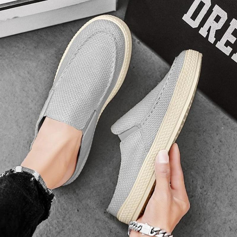 Fashion Canvas Male Slipper Half Platform Mules Slides Fun Adult Cheap Shoes Liquidation Casual Designer Luxury Comfortable Men's Shoe