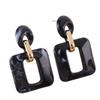 Textured Geometric Square Acrylic Stud Earrings Vintage Earrings Ear Accessories