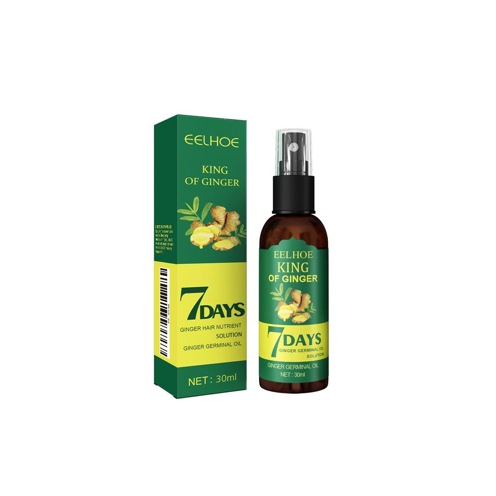 Huile capillaire au gingembre et sérum à la biotine, massage nourrissant du cuir chevelu au gingembre pendant 7 jours pour tous types de cheveux, soin hydratant, spray capillaire au gingembre