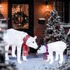 2-teilige Eisbär-Weihnachtsdekoration, 140 weiße LEDs, wasserdicht, Timer, für Innen- und Außengebrauch
