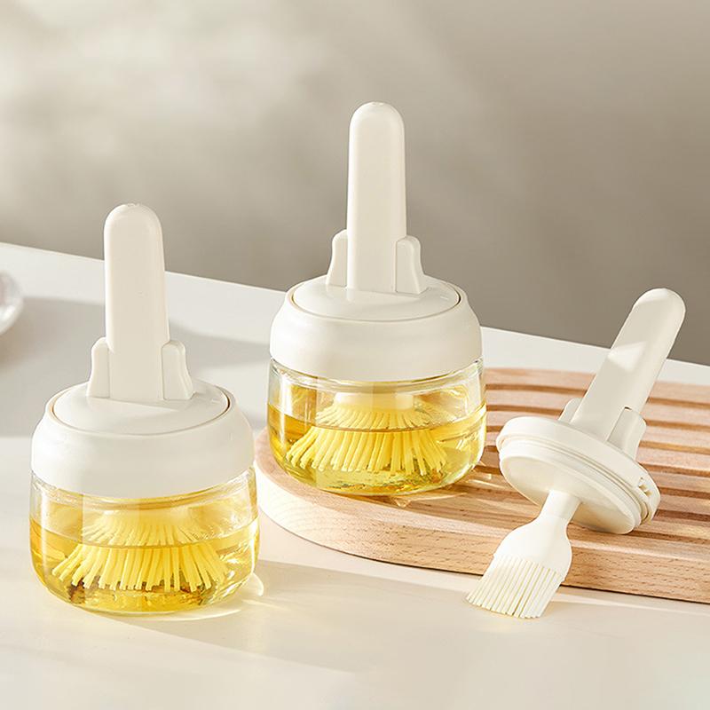 .Oil Dispenser Bottle With Brush For Kitchen, Basting Bottle, Silicone Basting Brush, For Cooking BBQ Kitchen