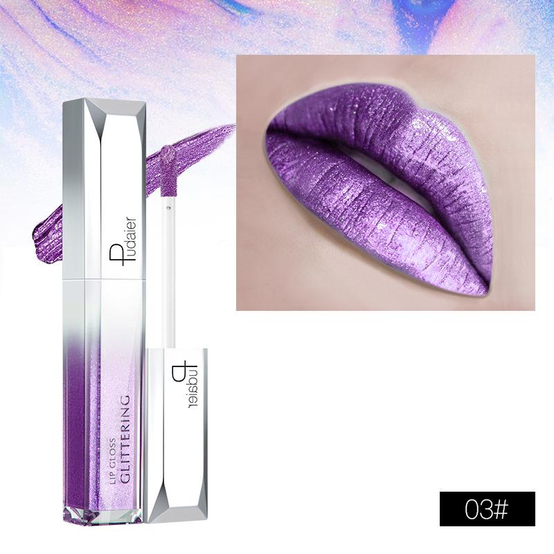 Pudaier Rossetto lucidalabbra idratante perlato Star Glitter Lip Gloss
