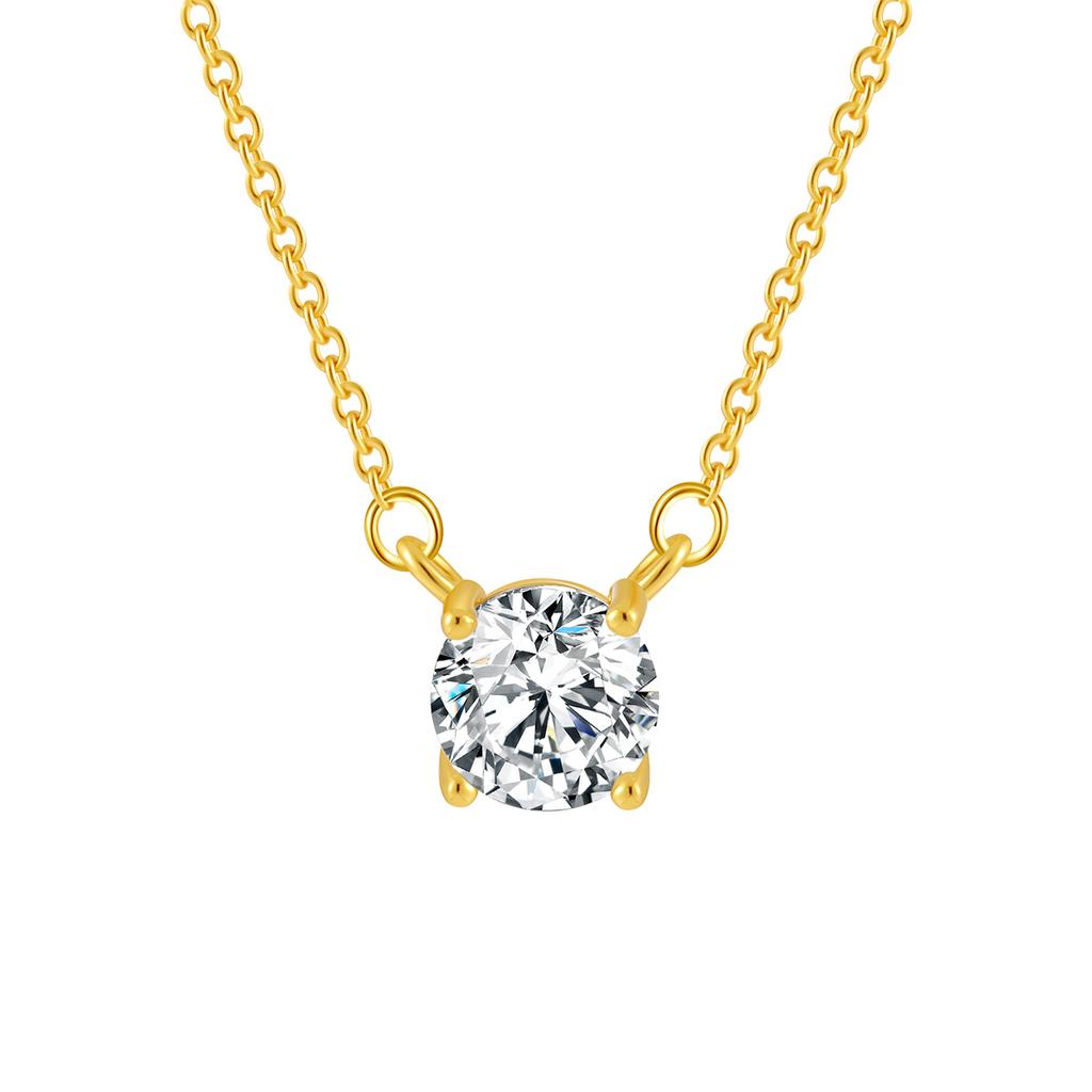 Moissanite 2-carat Necklace, Classic Simple INS Wind Four-claw Diamond Necklace