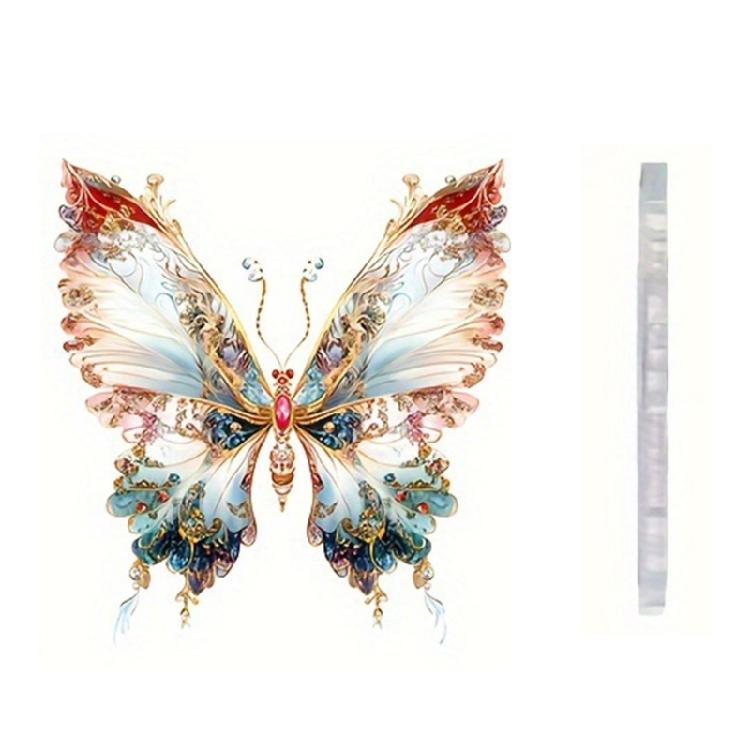 Crystal Like Colorful Butterfly Hanging Ornament 2D Flat Acrylic Pendant Bag Charm for Car Rear Mirror and Home Decors