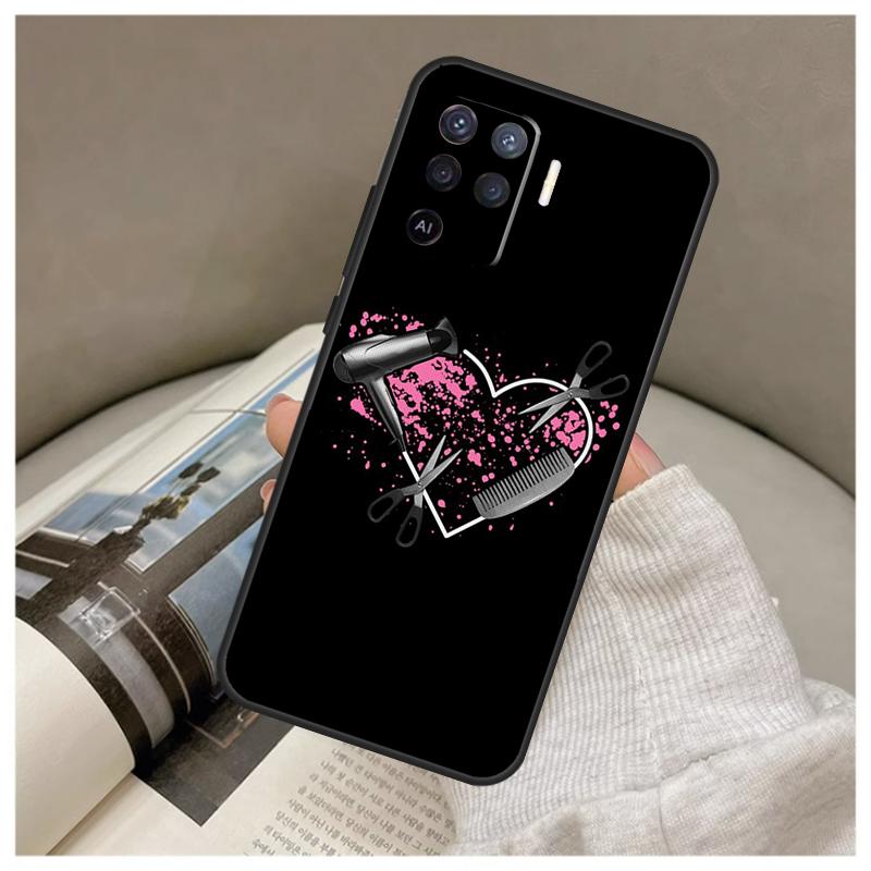 Hair Stylist Hairdresser Case For Oppo A16 A76 A96 A60 A98 A58 A78 A18 A38 A80 A40 A77 A57 A17 A74 A54 A94 A15 A5 Pro
