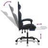 Gaming Chair with Footrest Swivel Black & Blue Synthetic Leather