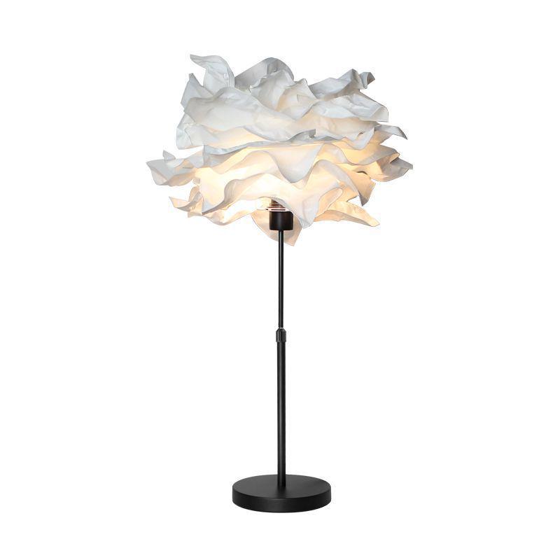 Cloud Straight Tube Floor Lamp with Paper Lampshade for Living Room, Bedroom, and Restaurant Decor.